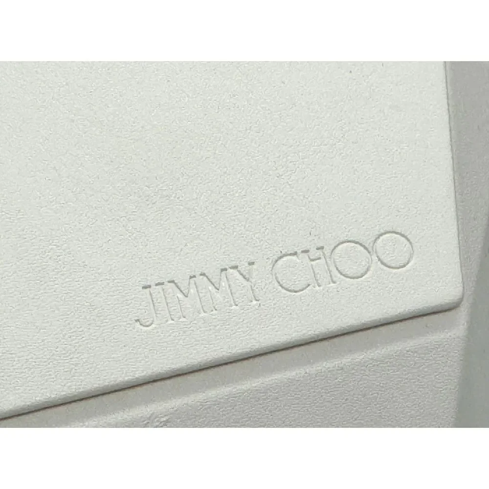 Jimmy Choo Oversized Faux White Leather Glasses Sunglasses Case, Box, and Bag